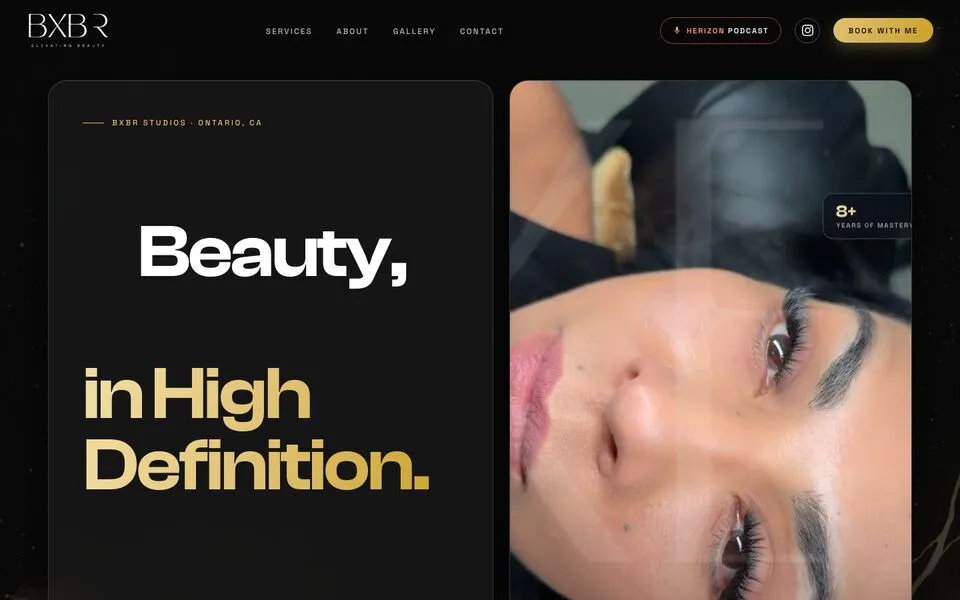 Homepage of BXBR Beauty